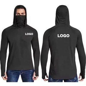 Hoodie de pêche personnalisé pour homme UPF 50, manches longues, protection solaire, anti-UV, vêtements de performance avec masque facial - Product Image 2