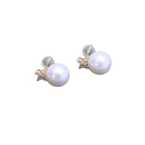Freshwater 10-11mm White Strong Light Pearl <b>Stud</b> <b>Earrings</b> for Women S925 Silver Korean Edition <b>Fine</b> Flaws - Product Image 5