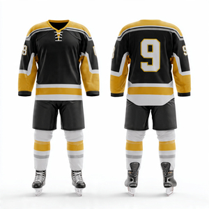 High Quality Customizable Printed Short Sleeve Ice Hockey Jersey Uniform for Men and Unisex Adults OEM Service Sportswear Sets - Product Image 2
