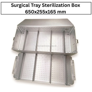 Caja de Esterilización de Aluminio para Instrumental Quirúrgico 650x255x165 mm, Estuche de Almacenamiento para Laparoscopio, Contenedor para Autoclave - Product Image 1