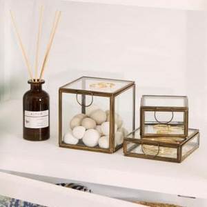 <b>Brass</b> <b>Lantern</b> With Glass Panels And Handle For Tea Light Candle Holders Home Decoration Heat Resistant - Product Image 6