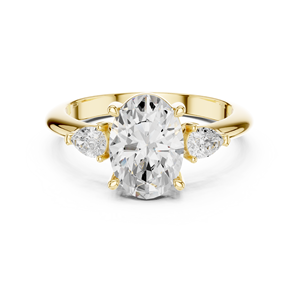 Bague de fiançailles en or jaune 14 carats avec diamant de laboratoire ovale 3 carats E VS1, certifiée IGI, idéale pour les mariages et les cadeaux d'anniversaire – Meilleure vente - Product Image 1