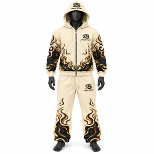 Custom Winter Tracksuit <b>2</b> <b>Piece</b> Zip Up Hoodie Jogger <b>Pants</b> Regular Fit Sportswear <b>Set</b> - Product Image 5
