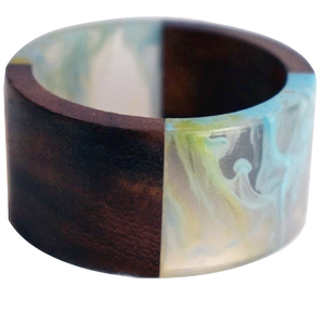 Anillo para Servilletas de Resina Epoxi Azul y Madera, Diseño Creativo, Superventas, Ideal para Cantinas y Cafeterías - Product Image 3