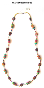 Collar de Cuentas Estilo Bohemio, Colgante de Resina de Madera Multicolor, Cadena en Capas, Joyería de Moda Unisex a Precio de Mayoreo - Product Image 3