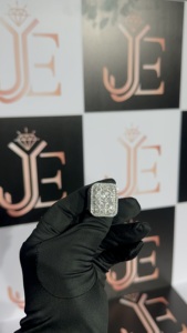 Anillo de Moissanita de Lujo de Alta Gama, Estilo Hip Hop, Totalmente Cubierto de Piedras, Anillo de Plata de Ley 925, al Precio Más Bajo - Product Image 5