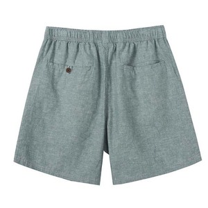 กางเกงขาสั้นผ้าฝ้ายสีเทา เนื้อผ้าคอตตอนผสม นุ่มสบาย เอวผูกเชือก เหมาะสำหรับใส่ลำลอง ออกกำลังกาย หรือพักผ่อน บริการรับผลิตแบบ OEM พร้อมบริการสกรีนโลโก้ - Product Image 6