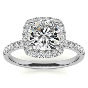 High Quality18k 14k 22k Gold With Natural Classic <b>Cushion</b> Halo Lab Grown Diamond Engagement <b>Ring</b> For Women And Girls Wear - Product Image 1