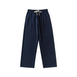 Men's Heavyweight Mid <b>Waist</b> Casual 100% Cotton <b>Elastic</b> <b>Waist</b> Oversized Jogger <b>Trousers</b> Breathable Quick Dry - Product Image 2