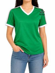 Camiseta Personalizada HMR Alpha Kapa para Mujer, 100% Algodón Jersey, Cuello en V, Manga Corta, Transpirable, Secado Rápido, Bordado de Verano - Product Image 4
