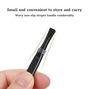 แหนบคิ้วสแตนเลสปลายโค้ง น้ำหนักเบา ใช้ซ้ำได้ ปลายไฟเบอร์ ด้ามจับกันลื่น แบรนด์ส่วนตัว ANAAIF - Product Image 4