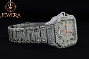 Montre bracelet en acier inoxydable avec mouvement mécanique, cadran en verre analogique, style hip-hop de luxe, personnalisable OEM - Product Image 3
