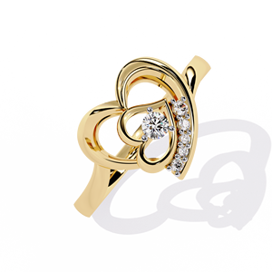 Bague Fleur Classique en Or Massif 14 carats pour Femme, Diamant Rond Taillé, Idéale pour Cadeau, Fiançailles, Anniversaire, Mariage - Product Image 4