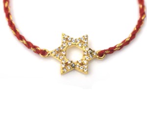 Adjustable <b>Red</b> Braided Cord Wrap <b>Bracelet</b> with 18K Gold Plated Om Charm Rhinestone Pendant for Religious Ceremonies Unisex - Product Image 5