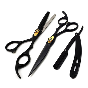 Customer Hair Cutting Scissors Thinning Scissor <b>Titanium</b> Color Coated Hairdressing Shears With Comb Hair Cutting Thinning Kit - Product Image 6