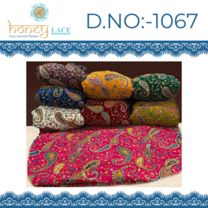 Tela Crepé Natural de Poliéster/Nylon/Metalizado de Peso Medio, Tejido de Punto por Urdimbre No Tejido de Alta Calidad HONEY LACE, con Diseño Floral/Adornos de Cuentas para Bodas - Product Image 2