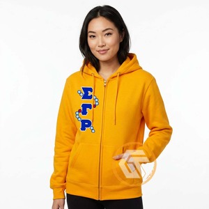 Sweat à capuche personnalisé Sigma Gamma Rho en molleton de coton uni, avec logo brodé sur le devant, écologique, respirant, pour l'automne et l'hiver - Product Image 3