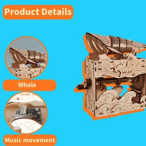 Carillon in Legno 3D Fatto a Mano, Design a Forma di Balena, Kit di Montaggio per Regali di Compleanno, Festività e Natale - Product Image 5