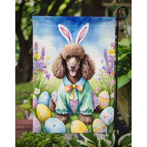 Multicolor Chocolate Poodle Easter Egg Hunt <b>Garden</b> <b>Flag</b> Decorative Yard Banner for Patio Artwork for Flower Beds Mailbox Decor - Product Image 3