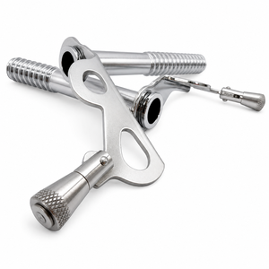 Vis à glace classique en acier inoxydable à double clip, à géométrie dentaire avancée, pose rapide, pour escalade, longueur 12/17/22 cm, 180g - Product Image 2