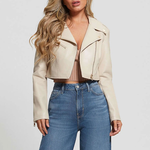 New Arrival Full Sleeve Women <b>Leather</b> Crop <b>Jacket</b> Women Wear Cow Hide Stuff Women <b>Leather</b> Crop <b>Jacket</b> - Product Image 5