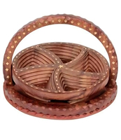 Panier à fruits secs en bois pliable sculpté à la main