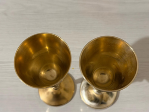 Gobelets à vin vintage en laiton, verres à boire en laiton faits à la main, coupes traditionnelles en métal, articles de bar décoratifs, vaisselle pour la maison - Product Image 6