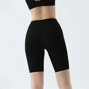 Shorts de yoga pour femmes, respirants, à séchage rapide, haute élasticité, taille haute, coupe ajustée, polyester/nylon, écologiques - Product Image 6