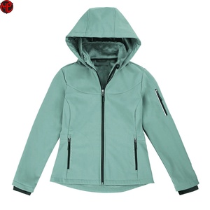 Veste softshell pour femme, doublée polaire, à capuche, zippée, manteau d'hiver pour l'extérieur, vêtement décontracté, veste polaire à capuche pour femme, manches longues, fermeture éclair - Product Image 3
