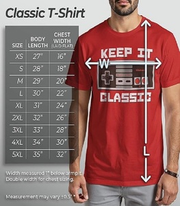 เสื้อยืดสีแดงพิมพ์ลายคอนโทรลเลอร์นินเทนโดแบบคลาสสิกสำหรับผู้ชาย แขนสั้น คอกลม ทรงลำลอง - Product Image 5