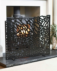 Paravientos Clásico de Hierro para Chimenea, Plegable de Cuatro Paneles, Malla Protectora Contra Chispas, Protector Decorativo para Chimenea, Acabado con Recubrimiento en Polvo - Product Image 5