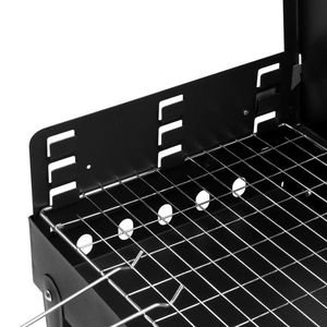 Griglia BBQ Portatile Quadrata di Lusso 44*27*7cm, Altezza Regolabile, Affumicatore Combinato per Cortili e Cucine, Colore Nero - Product Image 2