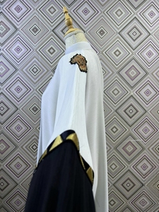 Wholesale Modest Dubai Beaded Sequined <b>Long</b> Sleeve Abaya Muslim Traditional Handmade Wedding Women Polyester Breathable V Neck - Product Image 3