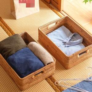 Nouvel arrivage de plateau de table en rotin rond rectangulaire tissé à la main plateau de rangement multifonctionnel décoratif pour le rangement et l'organisation de la maison - Product Image 3