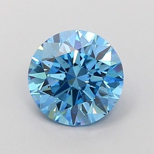 Diamant CVD cultivé en laboratoire, forme ronde, 1,51 carat, bleu vif fantaisie, clarté SI1, polissage excellent, pierre précieuse brute brillante. - Product Image 1