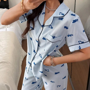 Conjunto de Pijamas de Verano para Mujer de Alta Calidad, 2 Piezas, Ropa de Dormir Ligera, 100% Seda, Ecológica, Transpirable, Térmica - Product Image 6