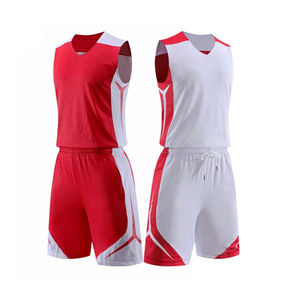 Ensemble de maillot et short de basket-ball personnalisé respirant pour hommes, ensemble d'uniformes de basket-ball réversibles par sublimation - Product Image 2