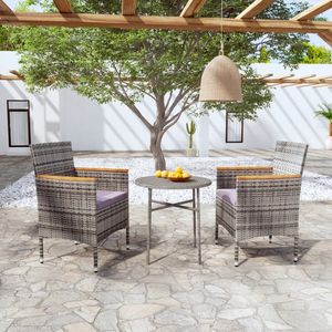 Conjunto de Comedor para Jardín en Gris Marrón - Product Image 1
