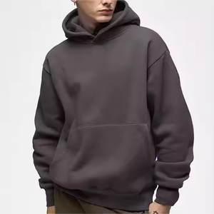 Sudadera con capucha corta personalizada de invierno para hombre, 500 g/m², de felpa francesa gruesa, básica, oversize, de algodón pesado, estilo boxy - Product Image 1