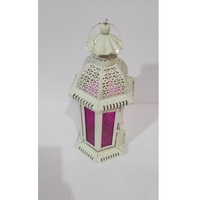 Lanterne marocaine vintage élégante en verre artisanal écologique de couleur jaune, décoration d'intérieur, lanternes suspendues pour Noël