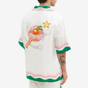 Camisa de Seda Satinada para Hombre, Manga Larga, Vacaciones, Playa, Casual, Personalizada con Estampado Completo, Camisa Hawaiana para Hombre - Product Image 3