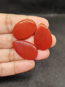 Grade Quality Natural Red Onyx Coffin Shape Gemstone Flat Back Calibrated Teardrop Shape Wholesale cabochon - Product Image 4