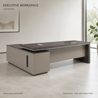 Bureau de direction moderne ArchieLeap avec armoire latérale 2400 mm, panneau en bois bicolore, mobilier de direction ZQR-00036
