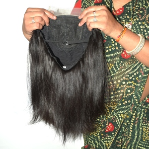 Perruque de cheveux naturels 100% vierges Remy indiens, cheveux humains bruts, lisses, cuticules alignées, noir naturel, non traités, HD - Product Image 2