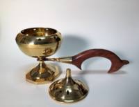 Brûleur d'encens en laiton design, finition antique écologique, personnalisable, pièce décorative artisanale artistique pour l'aménagement intérieur