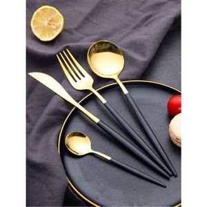 Luxury Stainless Steel Cutlery <b>Set</b> Modern Silver Flatware <b>Set</b> 4pcs Mirror Polished <b>Dinnerware</b> Knife Fork Spoon <b>for</b> Restaurant - Product Image 5