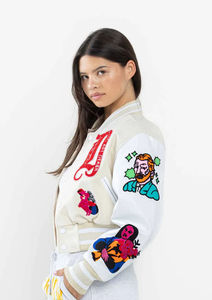 Chaqueta Varsity Personalizada para Mujer, Bordado Chenille, Resistente al Viento, Transpirable, Diseño Personalizado - Product Image 2