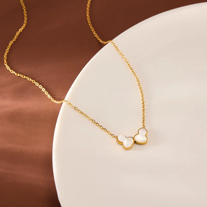 สร้อยคอจี้รูปน้ำเต้าสำหรับผู้หญิง ทำจากสแตนเลส 304 ชุบทอง 18K พร้อมอะคริลิกฝัง - Product Image 3