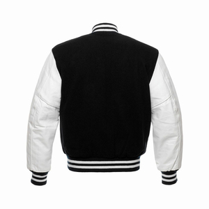 Wholesale Varsity Jackets for Mans Leather Sleeves Stand Collar <b>Covered</b> <b>Button</b> Black Color Winter Jackets for Men's - Product Image 3