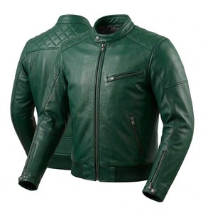 Boutique Quality Men's Long Thin Leather <b>Jacket</b> Motorbike Biker Gear Premium Leather Canvas Fabric Breathable Waterproof - Product Image 1